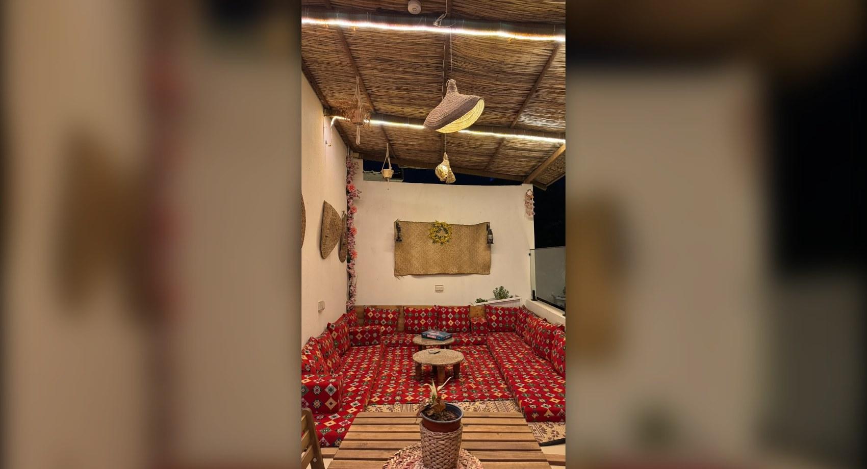 Rooftop majlis at night